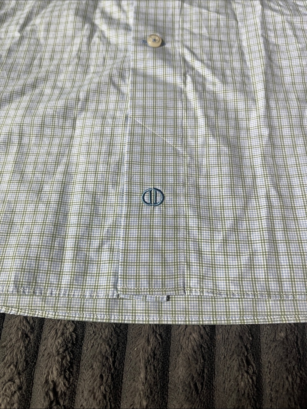 David Donahue Light Blue and White Windowpane Dress Shirt - Picture 4 of 8